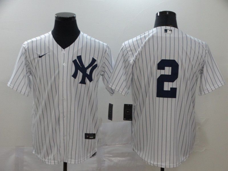 Men New York Yankees #2 No name White Nike Game MLB Jerseys1